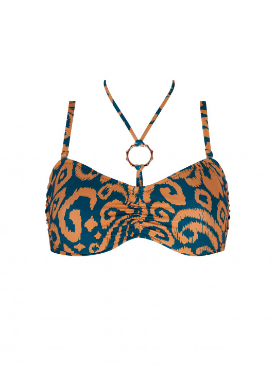 Bikini Bandeau bra LA BALINAISE green orange