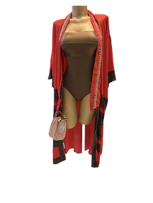 red Silk kimono SUD