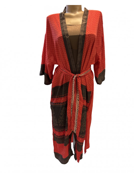 red Silk kimono SUD