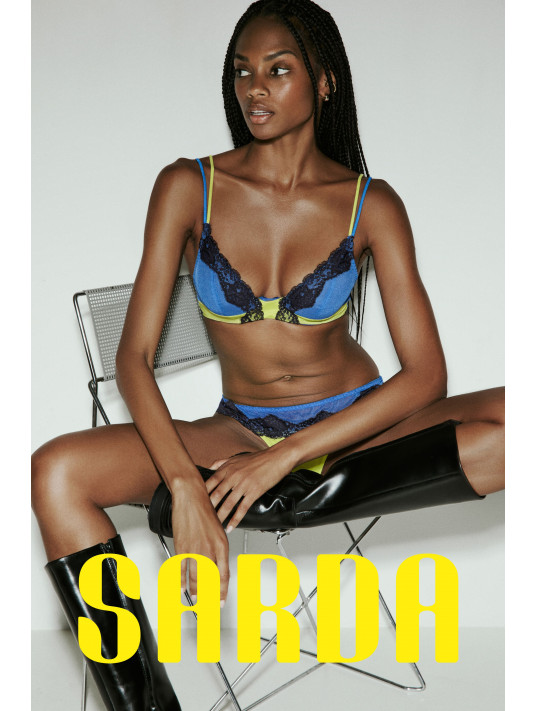 Sarda Deep plunge bra blue BREMER