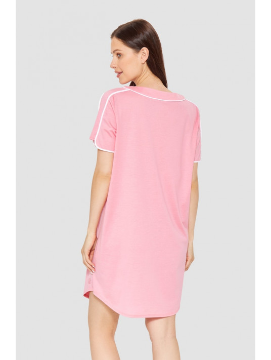 feraud Short sleeves pink cotton nightgown