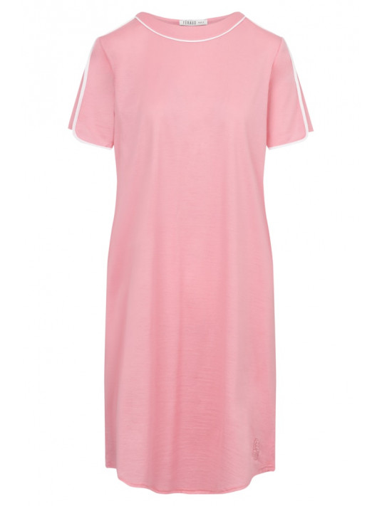 feraud Short sleeves pink cotton nightgown