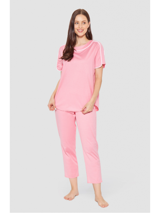 Feraud Pyjama manches courtes rose COTON