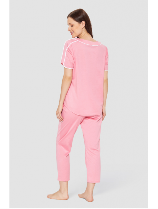 Feraud Pyjama manches courtes rose COTON