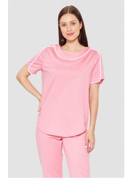 Feraud Pyjama manches courtes rose COTON