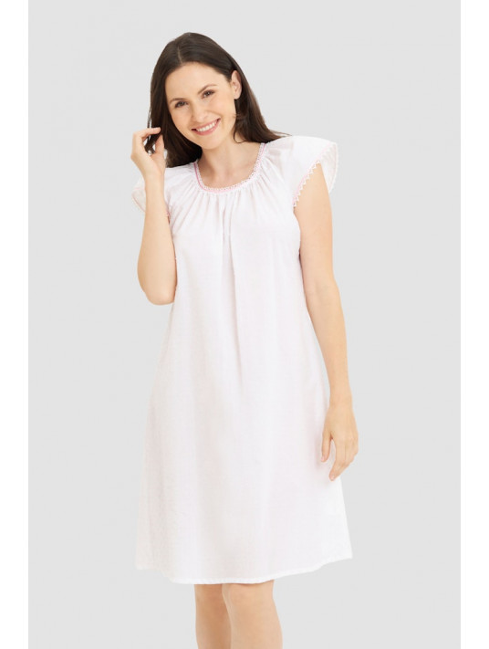 Feraud Chemise de nuit pois roses COTON