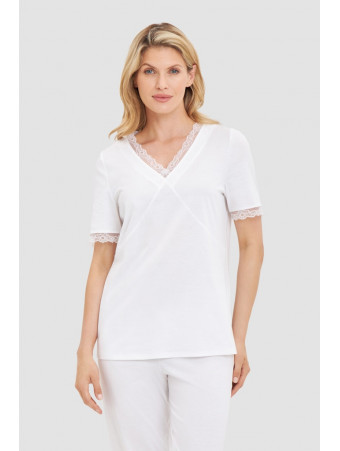 Feraud Pyjama manches courtes blanc en COTON