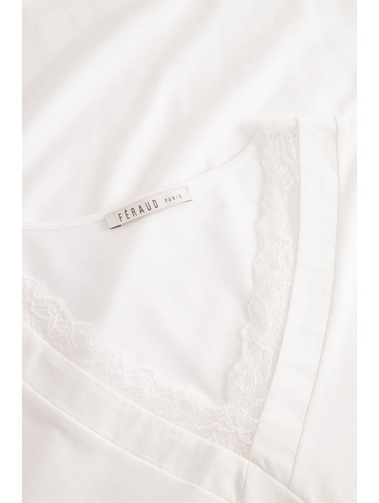 Feraud Pyjama manches courtes blanc en COTON